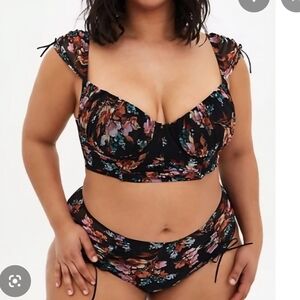 Floral Black Bikini Set